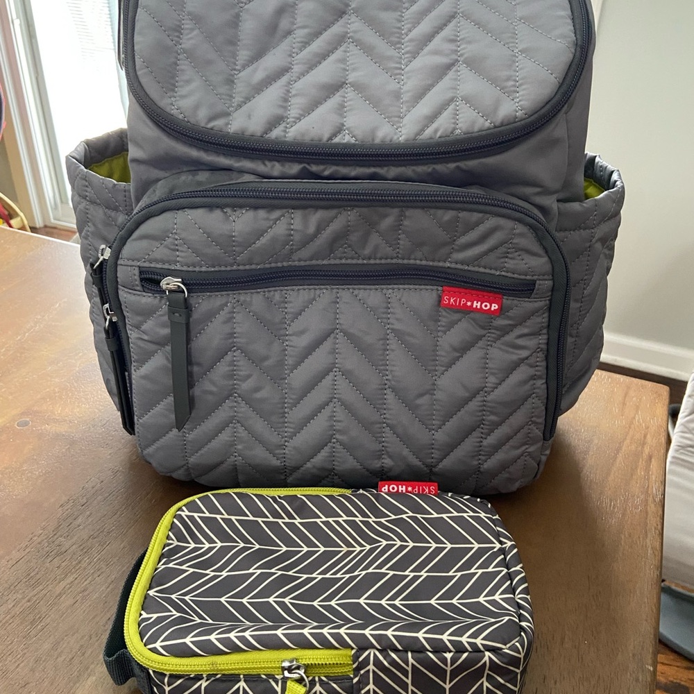Skip Hop Diaper Bag Backpack: Forma, Multi-Function Baby Travel Bag, Grey